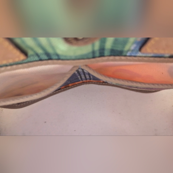 Vintage  Dooney & Bourke Rare Madras Plaid Picnic Ants Bag Purse - Picture 7 of 11